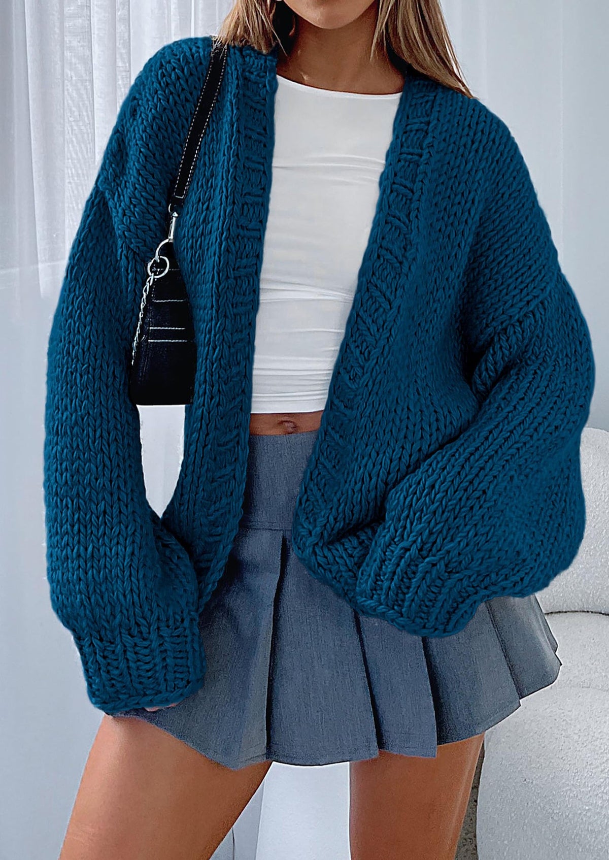 Pisania Cardigan Sweaters for Women Trendy Fall Fashion Long Sleeve Chunky Knit Cardigans Winter Clothing Outfits