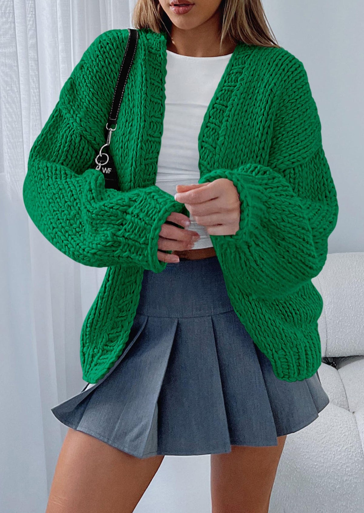 Pisania Cardigan Sweaters for Women Trendy Fall Fashion Long Sleeve Chunky Knit Cardigans Winter Clothing Outfits