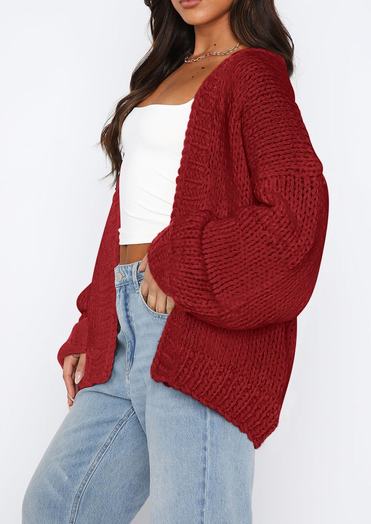 Pisania Cardigan Sweaters for Women Trendy Fall Fashion Long Sleeve Chunky Knit Cardigans Winter Clothing Outfits