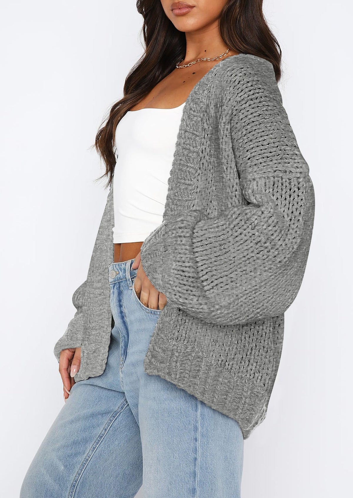Pisania Cardigan Sweaters for Women Trendy Fall Fashion Long Sleeve Chunky Knit Cardigans Winter Clothing Outfits