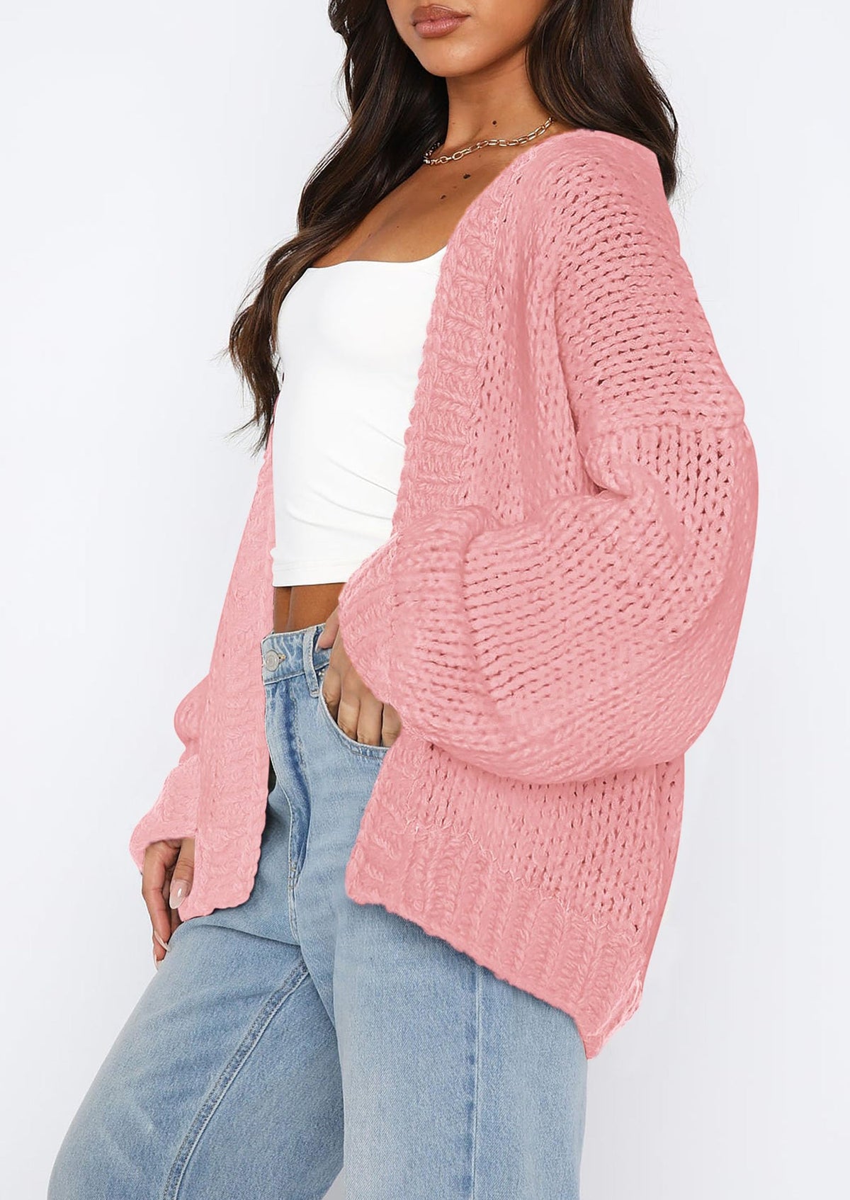 Pisania Cardigan Sweaters for Women Trendy Fall Fashion Long Sleeve Chunky Knit Cardigans Winter Clothing Outfits