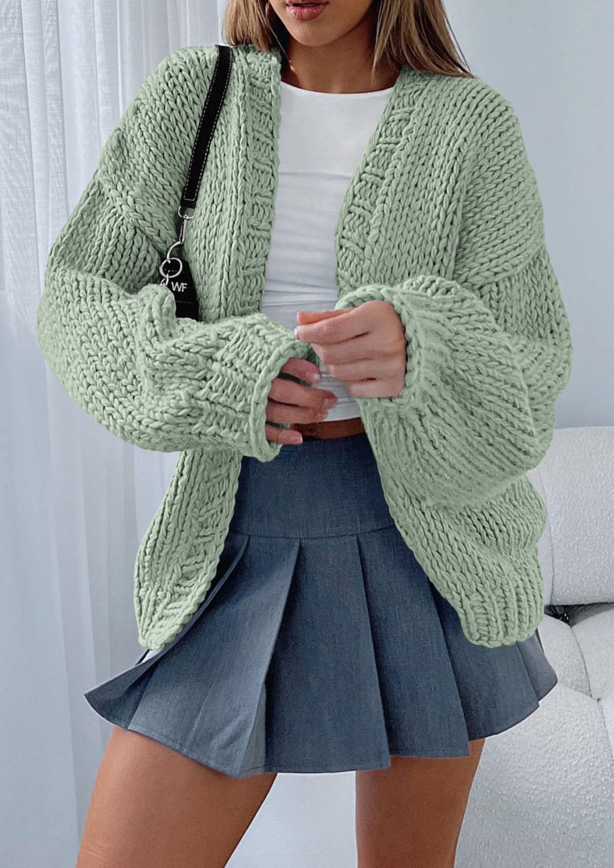 Pisania Cardigan Sweaters for Women Trendy Fall Fashion Long Sleeve Chunky Knit Cardigans Winter Clothing Outfits