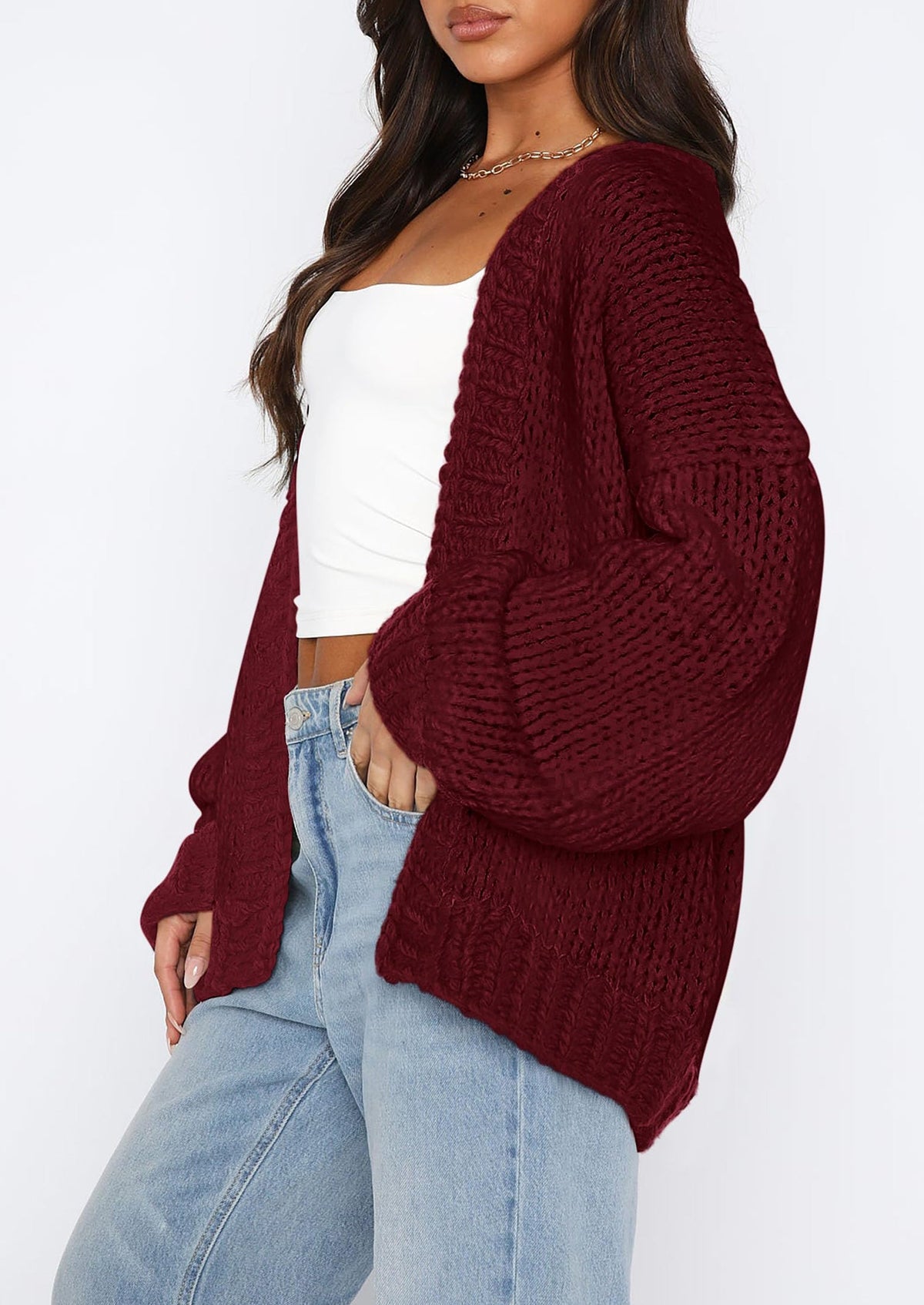 Pisania Cardigan Sweaters for Women Trendy Fall Fashion Long Sleeve Chunky Knit Cardigans Winter Clothing Outfits
