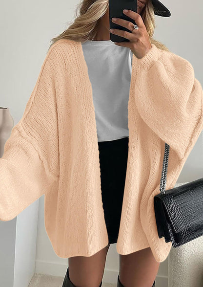 Pisania Womens Oversized Cardigan Sweaters Fall Long Lantern Sleeve Knit Open Front Lightweight Sweater