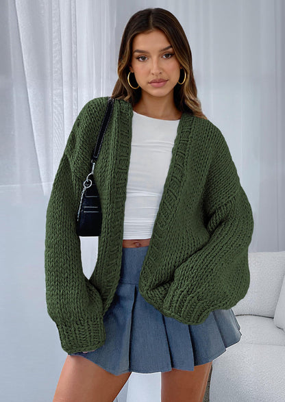 Pisania Cardigan Sweaters for Women Trendy Fall Fashion Long Sleeve Chunky Knit Cardigans Winter Clothing Outfits