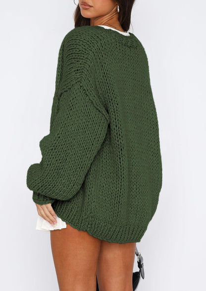 Pisania Cardigan Sweaters for Women Trendy Fall Fashion Long Sleeve Chunky Knit Cardigans Winter Clothing Outfits