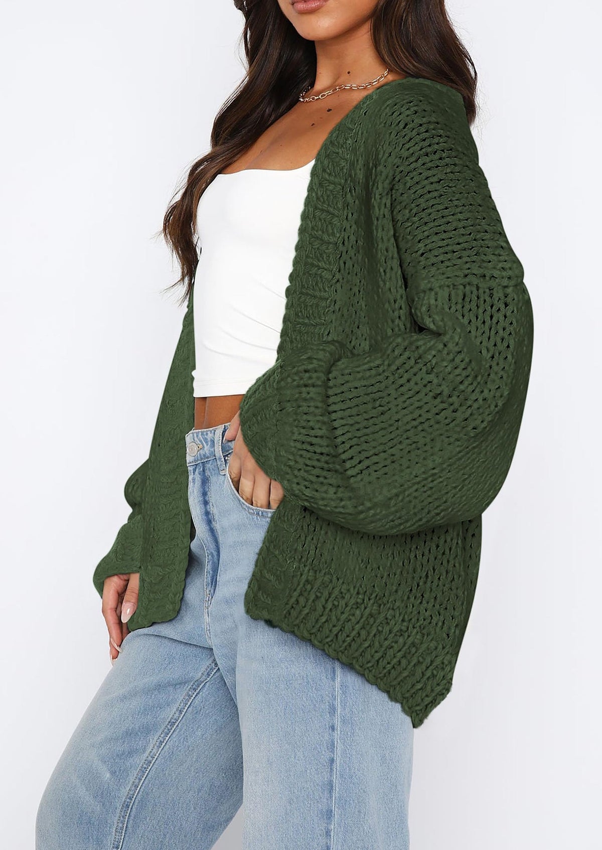 Pisania Cardigan Sweaters for Women Trendy Fall Fashion Long Sleeve Chunky Knit Cardigans Winter Clothing Outfits