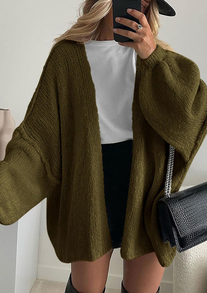 Pisania Womens Oversized Cardigan Sweaters Fall Long Lantern Sleeve Knit Open Front Lightweight Sweater