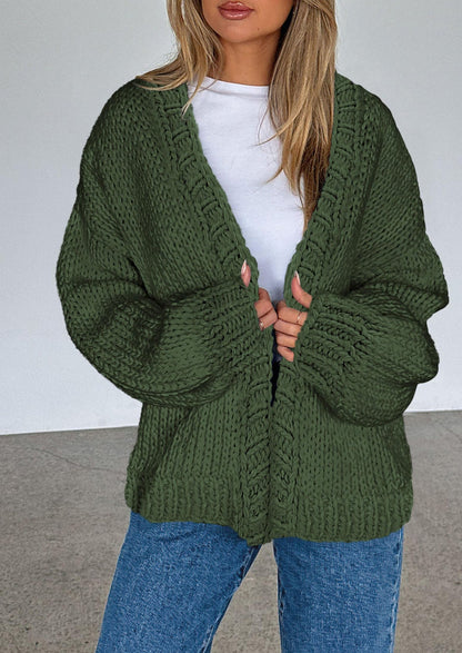 Pisania Cardigan Sweaters for Women Trendy Fall Fashion Long Sleeve Chunky Knit Cardigans Winter Clothing Outfits