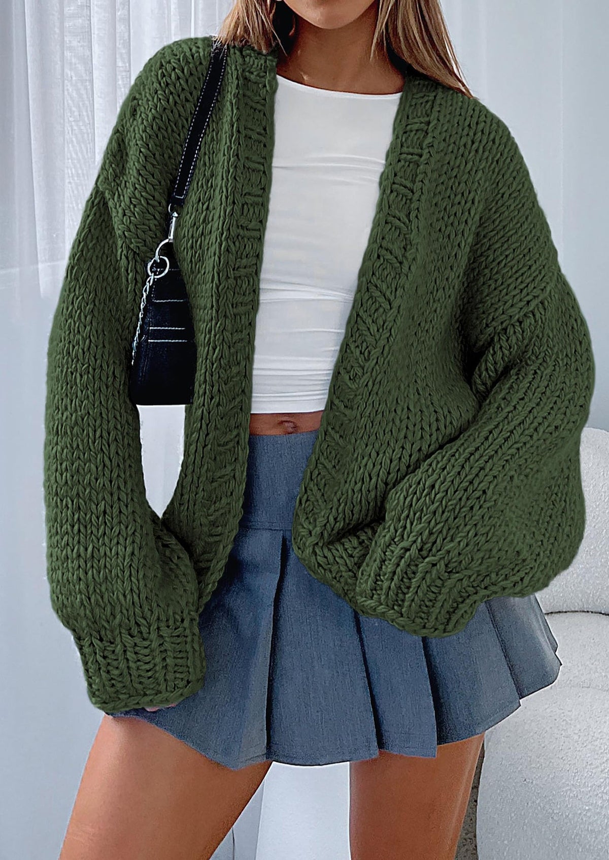 Pisania Cardigan Sweaters for Women Trendy Fall Fashion Long Sleeve Chunky Knit Cardigans Winter Clothing Outfits