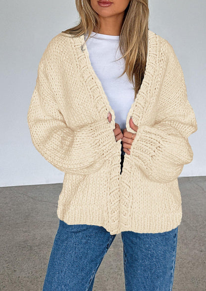 Pisania Cardigan Sweaters for Women Trendy Fall Fashion Long Sleeve Chunky Knit Cardigans Winter Clothing Outfits