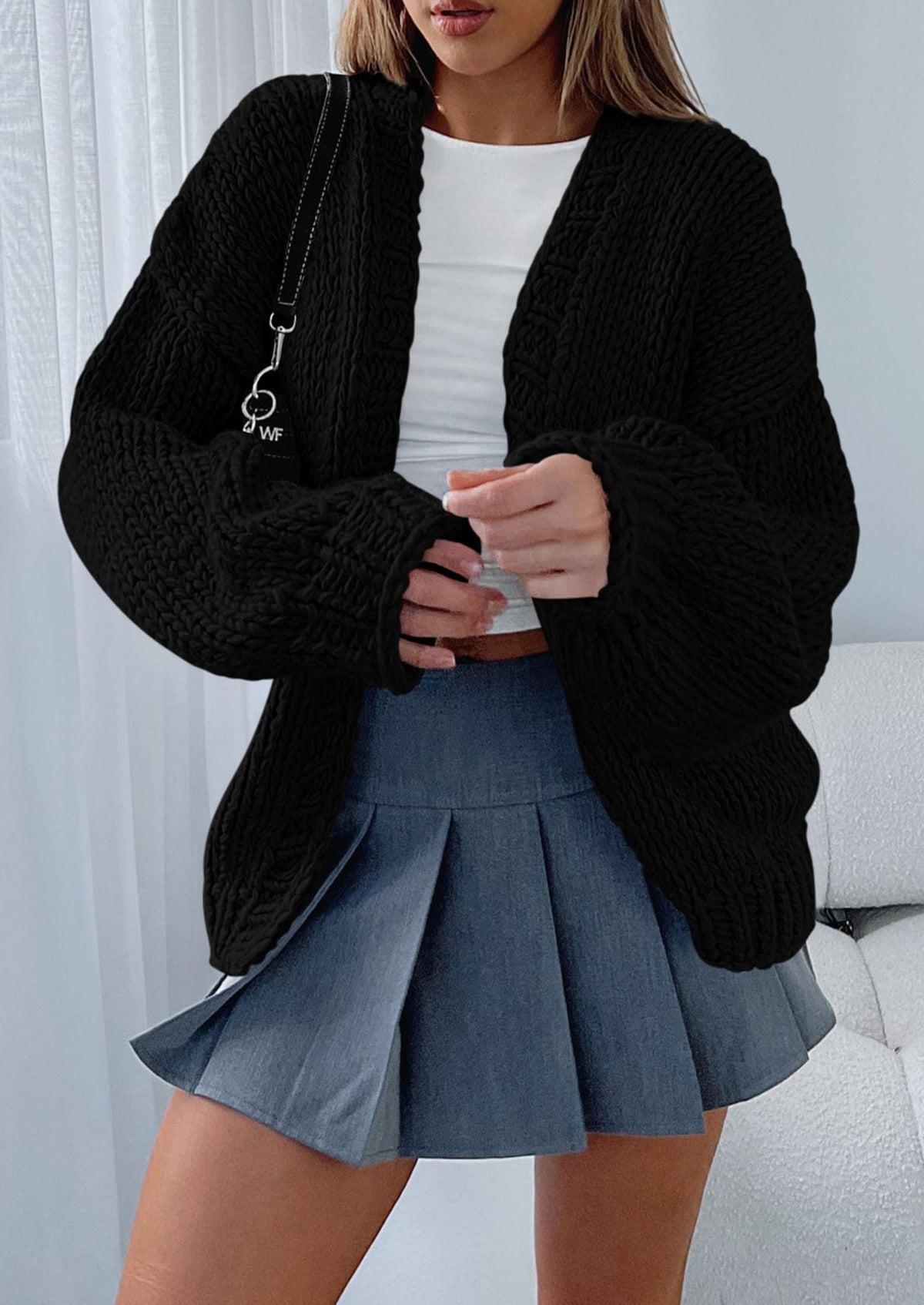Pisania Cardigan Sweaters for Women Trendy Fall Fashion Long Sleeve Chunky Knit Cardigans Winter Clothing Outfits