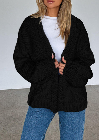 Pisania Cardigan Sweaters for Women Trendy Fall Fashion Long Sleeve Chunky Knit Cardigans Winter Clothing Outfits