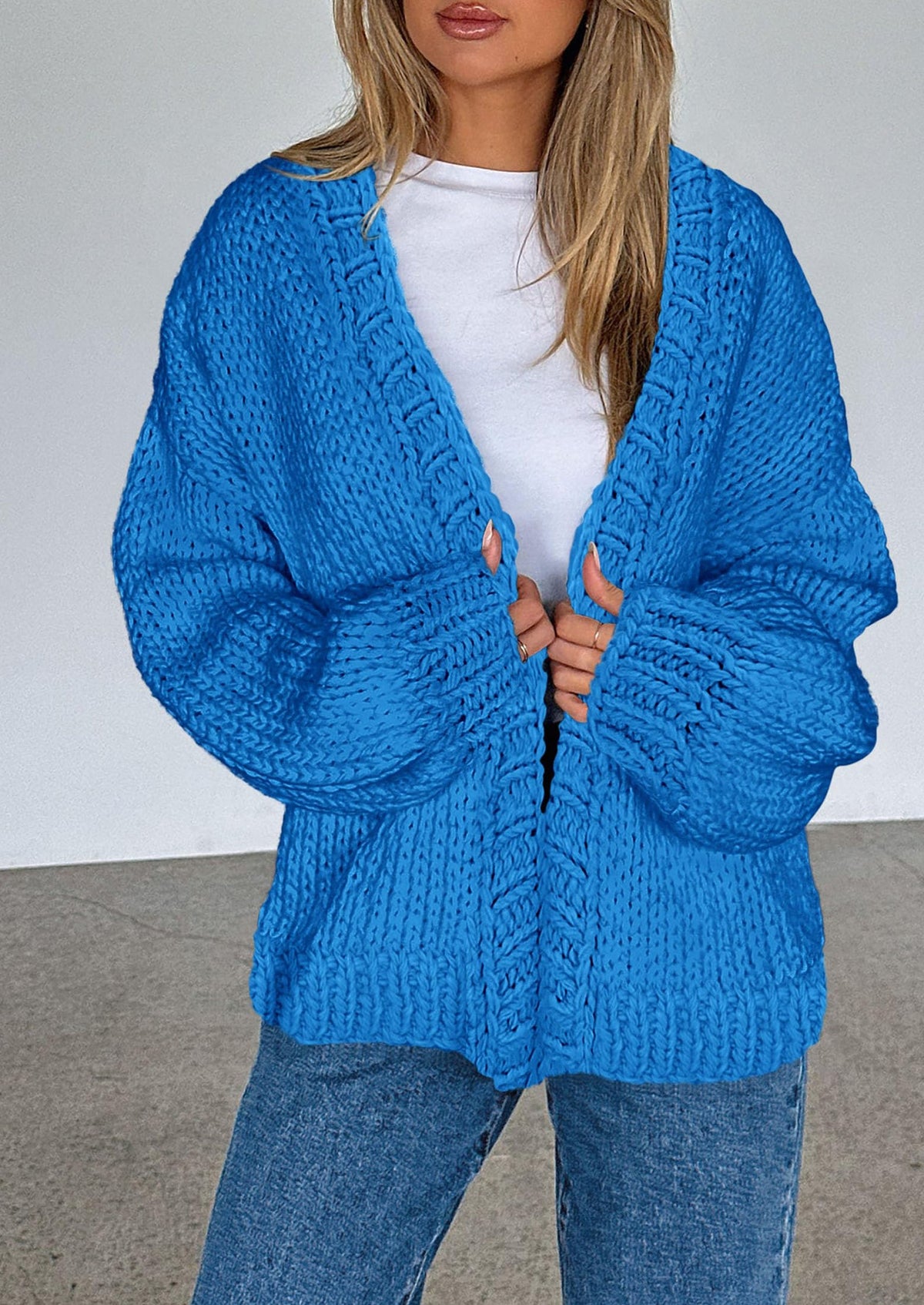 Pisania Cardigan Sweaters for Women Trendy Fall Fashion Long Sleeve Chunky Knit Cardigans Winter Clothing Outfits