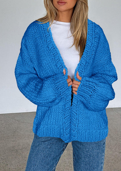 Pisania Cardigan Sweaters for Women Trendy Fall Fashion Long Sleeve Chunky Knit Cardigans Winter Clothing Outfits