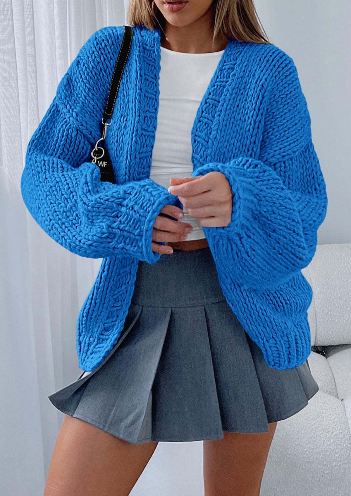 Pisania Cardigan Sweaters for Women Trendy Fall Fashion Long Sleeve Chunky Knit Cardigans Winter Clothing Outfits