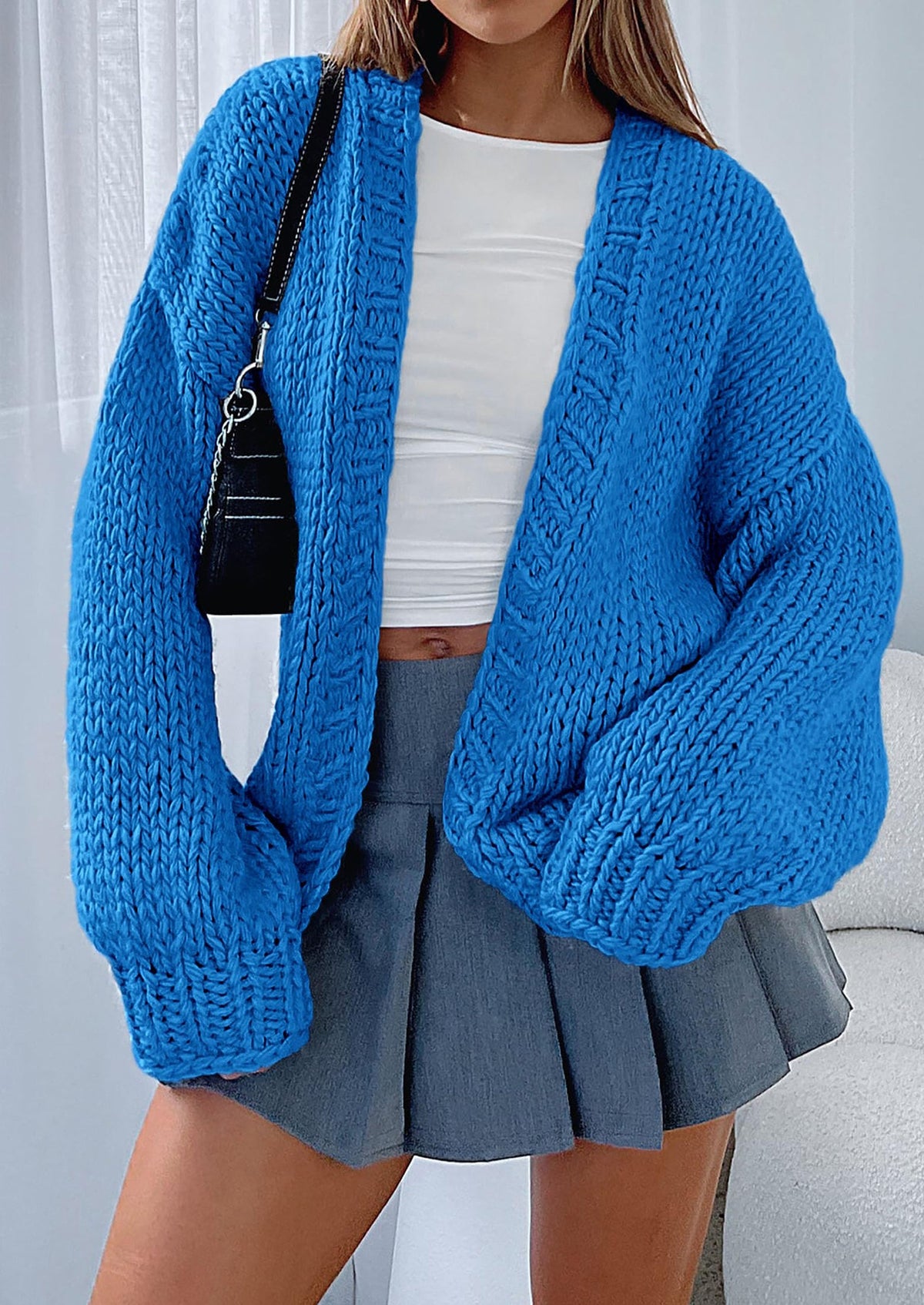 Pisania Cardigan Sweaters for Women Trendy Fall Fashion Long Sleeve Chunky Knit Cardigans Winter Clothing Outfits