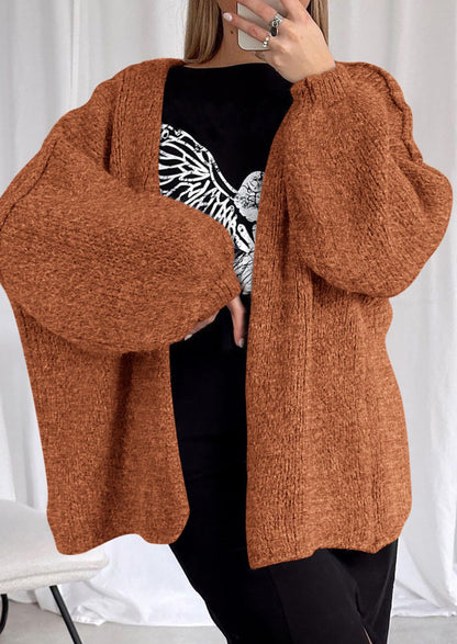 Pisania Womens Oversized Cardigan Sweaters Fall Long Lantern Sleeve Knit Open Front Lightweight Sweater