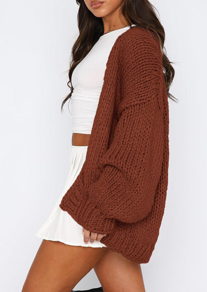 Pisania Cardigan Sweaters for Women Trendy Fall Fashion Long Sleeve Chunky Knit Cardigans Winter Clothing Outfits