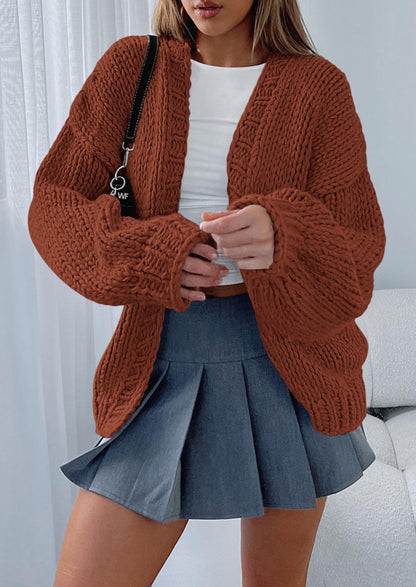 Pisania Cardigan Sweaters for Women Trendy Fall Fashion Long Sleeve Chunky Knit Cardigans Winter Clothing Outfits