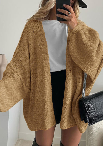 Pisania Womens Oversized Cardigan Sweaters Fall Long Lantern Sleeve Knit Open Front Lightweight Sweater