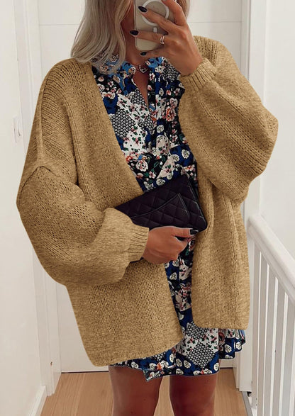 Pisania Womens Oversized Cardigan Sweaters Fall Long Lantern Sleeve Knit Open Front Lightweight Sweater