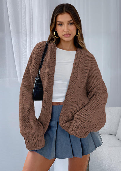 Pisania Cardigan Sweaters for Women Trendy Fall Fashion Long Sleeve Chunky Knit Cardigans Winter Clothing Outfits