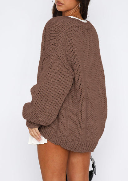 Pisania Cardigan Sweaters for Women Trendy Fall Fashion Long Sleeve Chunky Knit Cardigans Winter Clothing Outfits