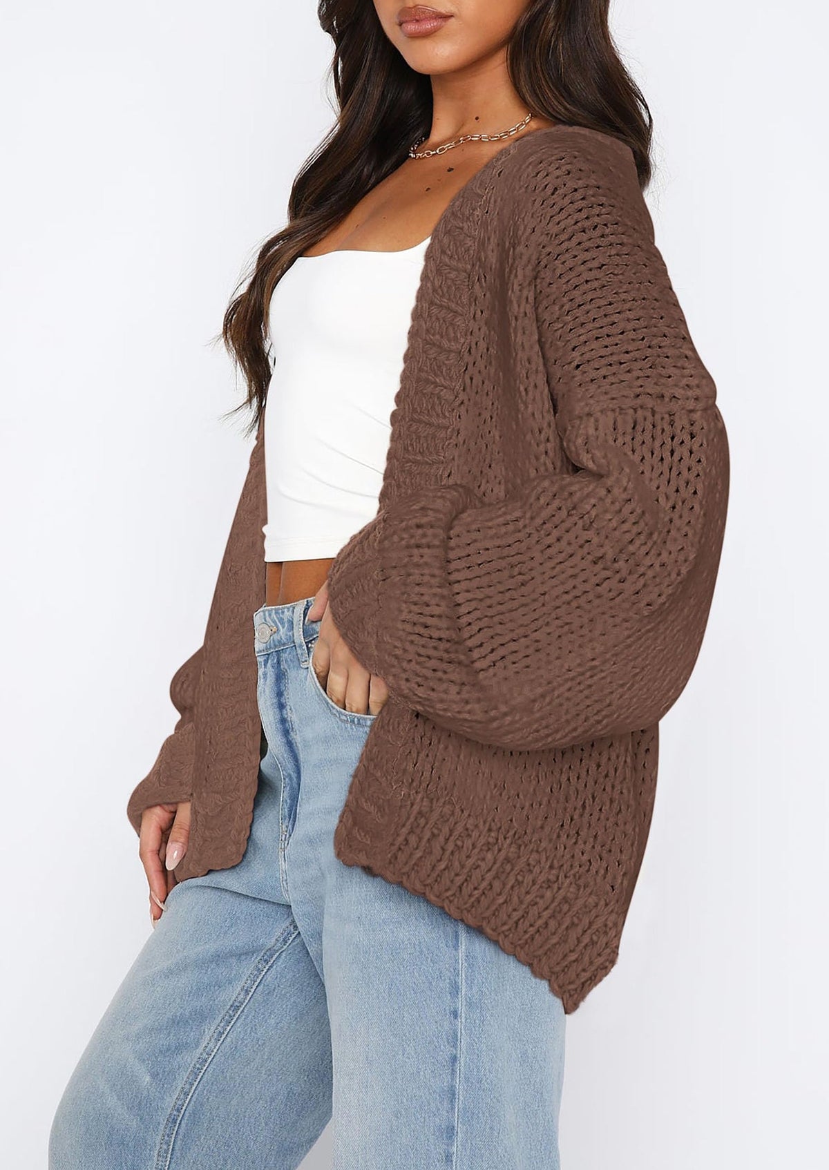 Pisania Cardigan Sweaters for Women Trendy Fall Fashion Long Sleeve Chunky Knit Cardigans Winter Clothing Outfits
