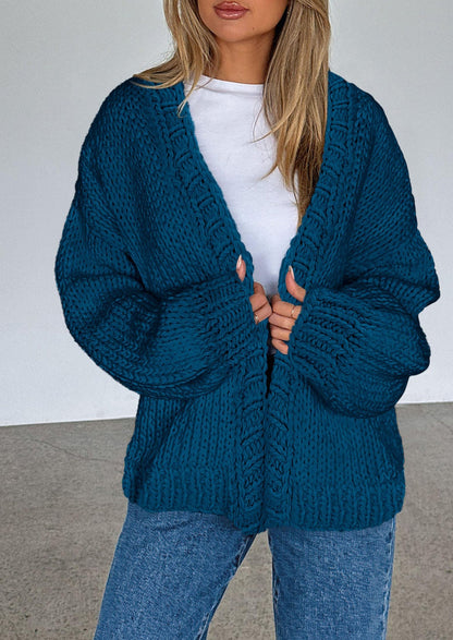 Pisania Cardigan Sweaters for Women Trendy Fall Fashion Long Sleeve Chunky Knit Cardigans Winter Clothing Outfits