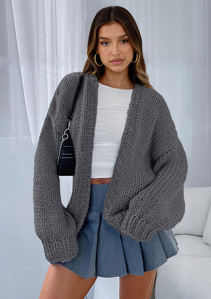 Pisania Cardigan Sweaters for Women Trendy Fall Fashion Long Sleeve Chunky Knit Cardigans Winter Clothing Outfits