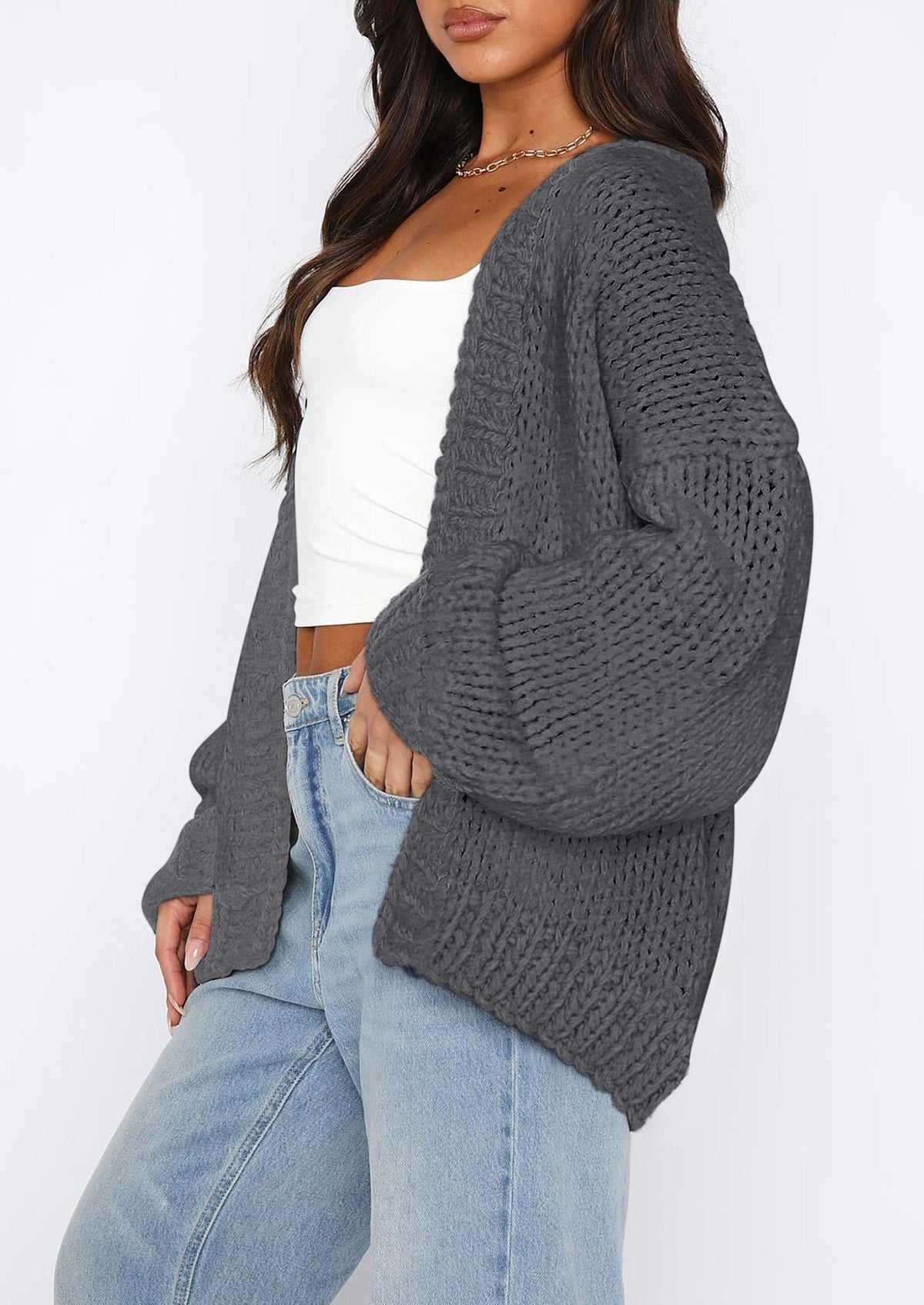 Pisania Cardigan Sweaters for Women Trendy Fall Fashion Long Sleeve Chunky Knit Cardigans Winter Clothing Outfits
