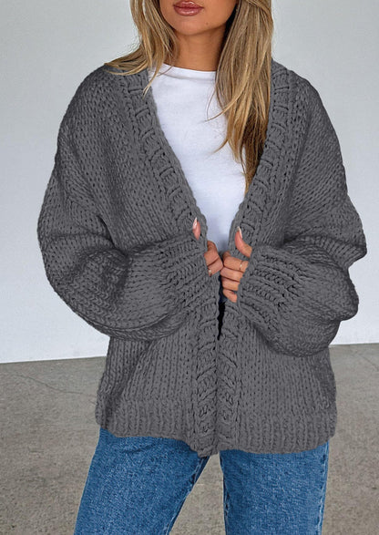 Pisania Cardigan Sweaters for Women Trendy Fall Fashion Long Sleeve Chunky Knit Cardigans Winter Clothing Outfits
