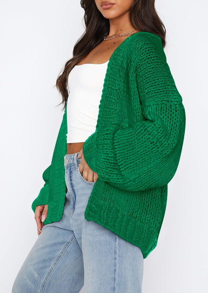 Pisania Cardigan Sweaters for Women Trendy Fall Fashion Long Sleeve Chunky Knit Cardigans Winter Clothing Outfits