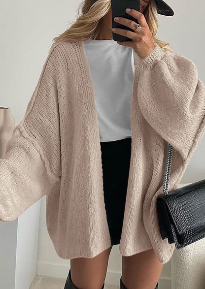 Pisania Womens Oversized Cardigan Sweaters Fall Long Lantern Sleeve Knit Open Front Lightweight Sweater