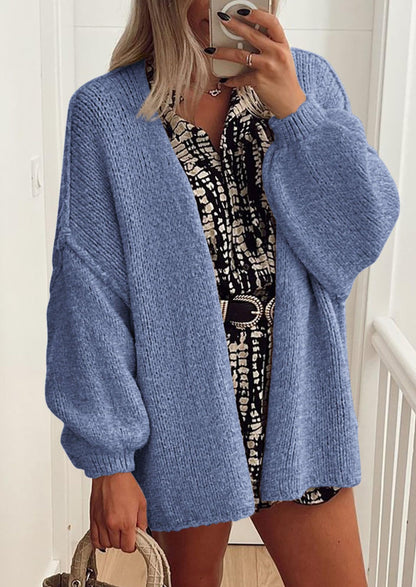 Pisania Womens Oversized Cardigan Sweaters Fall Long Lantern Sleeve Knit Open Front Lightweight Sweater