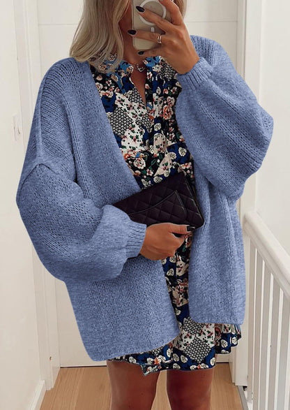 Pisania Womens Oversized Cardigan Sweaters Fall Long Lantern Sleeve Knit Open Front Lightweight Sweater