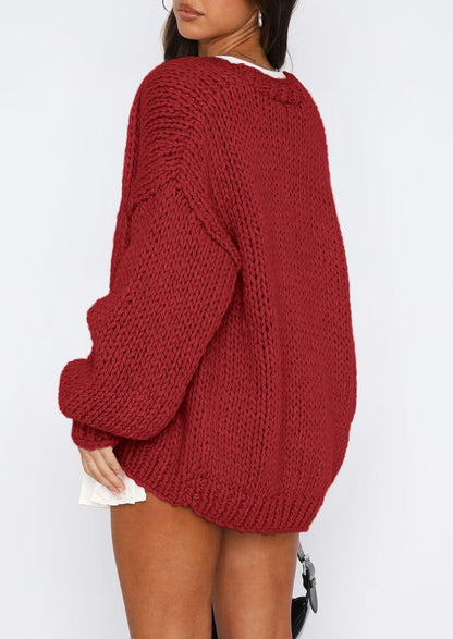 Pisania Cardigan Sweaters for Women Trendy Fall Fashion Long Sleeve Chunky Knit Cardigans Winter Clothing Outfits