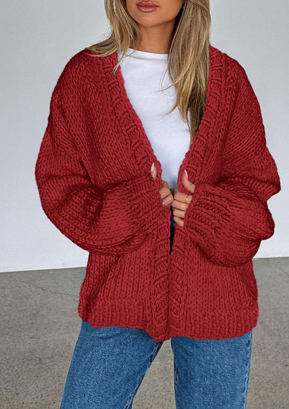 Pisania Cardigan Sweaters for Women Trendy Fall Fashion Long Sleeve Chunky Knit Cardigans Winter Clothing Outfits