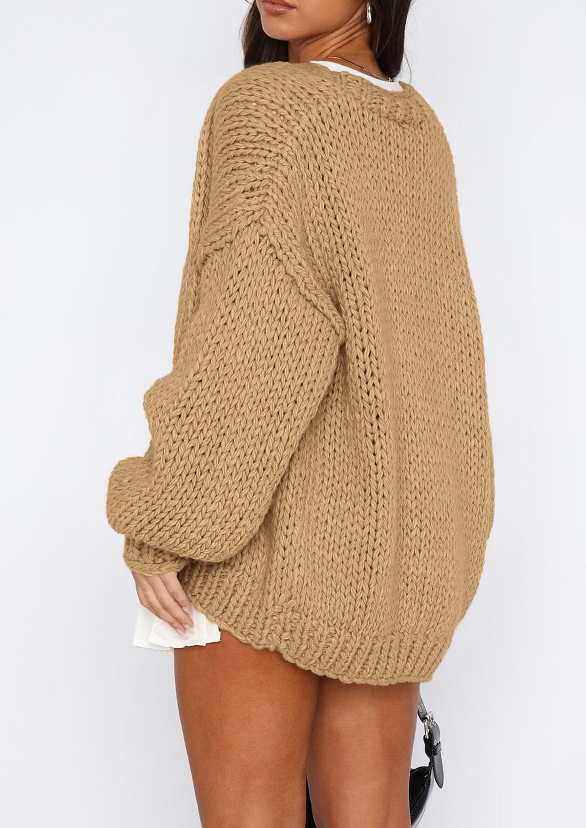 Pisania Cardigan Sweaters for Women Trendy Fall Fashion Long Sleeve Chunky Knit Cardigans Winter Clothing Outfits