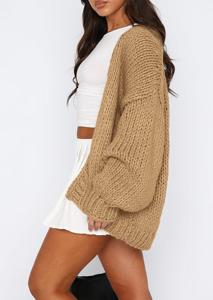 Pisania Cardigan Sweaters for Women Trendy Fall Fashion Long Sleeve Chunky Knit Cardigans Winter Clothing Outfits