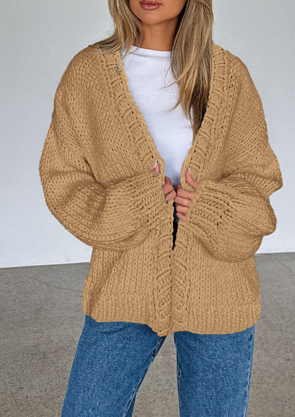 Pisania Cardigan Sweaters for Women Trendy Fall Fashion Long Sleeve Chunky Knit Cardigans Winter Clothing Outfits