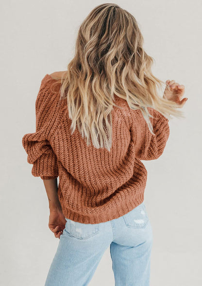 Pisania Women's Chunky Knit Open Front Sweater Long Sleeve Button Loose Short Cardigan Outerwear Coats