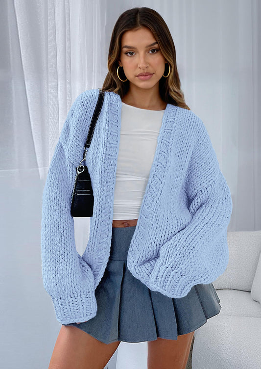 Pisania Cardigan Sweaters for Women Trendy Fall Fashion Long Sleeve Chunky Knit Cardigans Winter Clothing Outfits