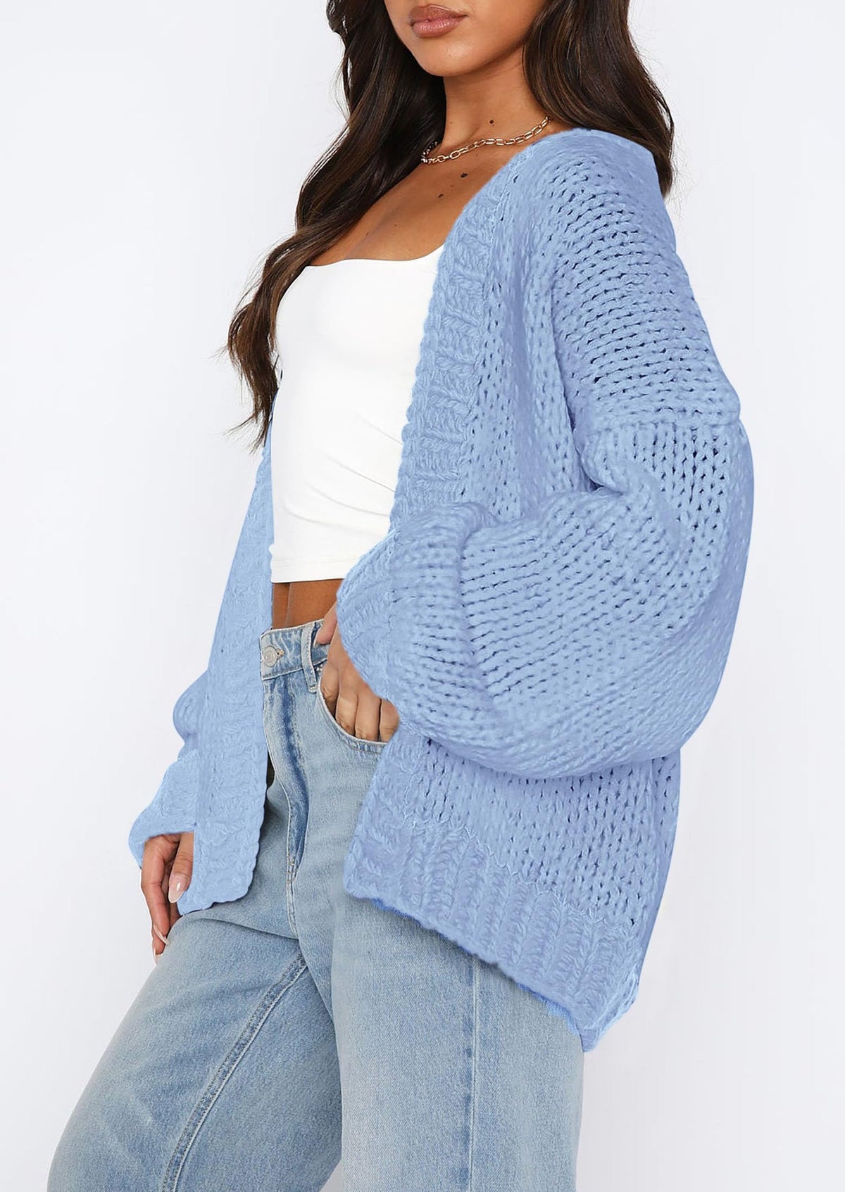Pisania Cardigan Sweaters for Women Trendy Fall Fashion Long Sleeve Chunky Knit Cardigans Winter Clothing Outfits