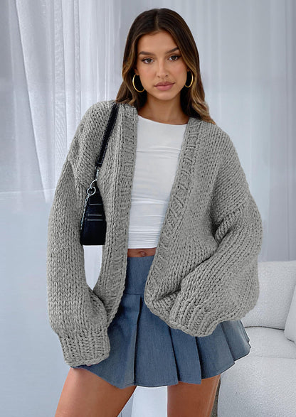 Pisania Cardigan Sweaters for Women Trendy Fall Fashion Long Sleeve Chunky Knit Cardigans Winter Clothing Outfits