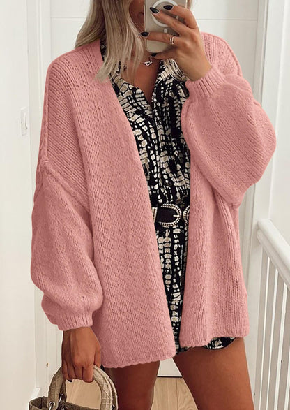 Pisania Womens Oversized Cardigan Sweaters Fall Long Lantern Sleeve Knit Open Front Lightweight Sweater