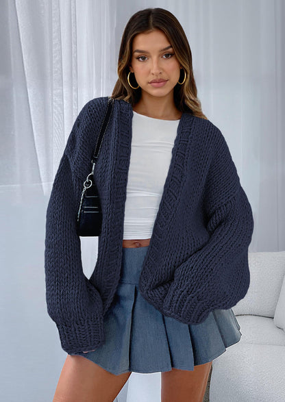 Pisania Cardigan Sweaters for Women Trendy Fall Fashion Long Sleeve Chunky Knit Cardigans Winter Clothing Outfits