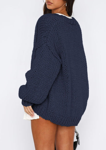 Pisania Cardigan Sweaters for Women Trendy Fall Fashion Long Sleeve Chunky Knit Cardigans Winter Clothing Outfits