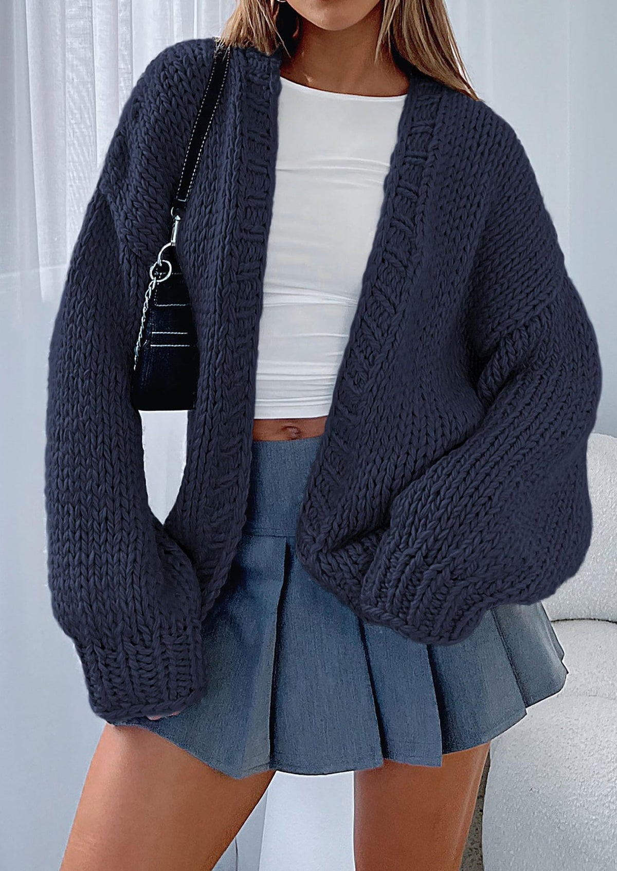 Pisania Cardigan Sweaters for Women Trendy Fall Fashion Long Sleeve Chunky Knit Cardigans Winter Clothing Outfits